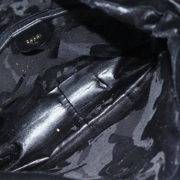 GUCCI Bamboo Hand Bag Leather Black 001 2113 1638 Auth ti1685 - Picture 10 of 16